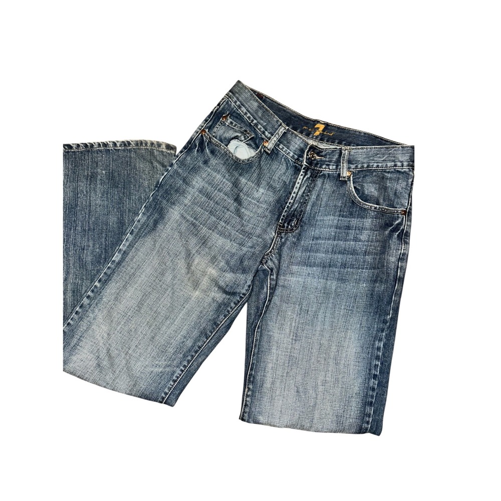 SEVEN FOR ALL MANKIND Denim Jeans Women Blue Wash Straight Leg Size 32